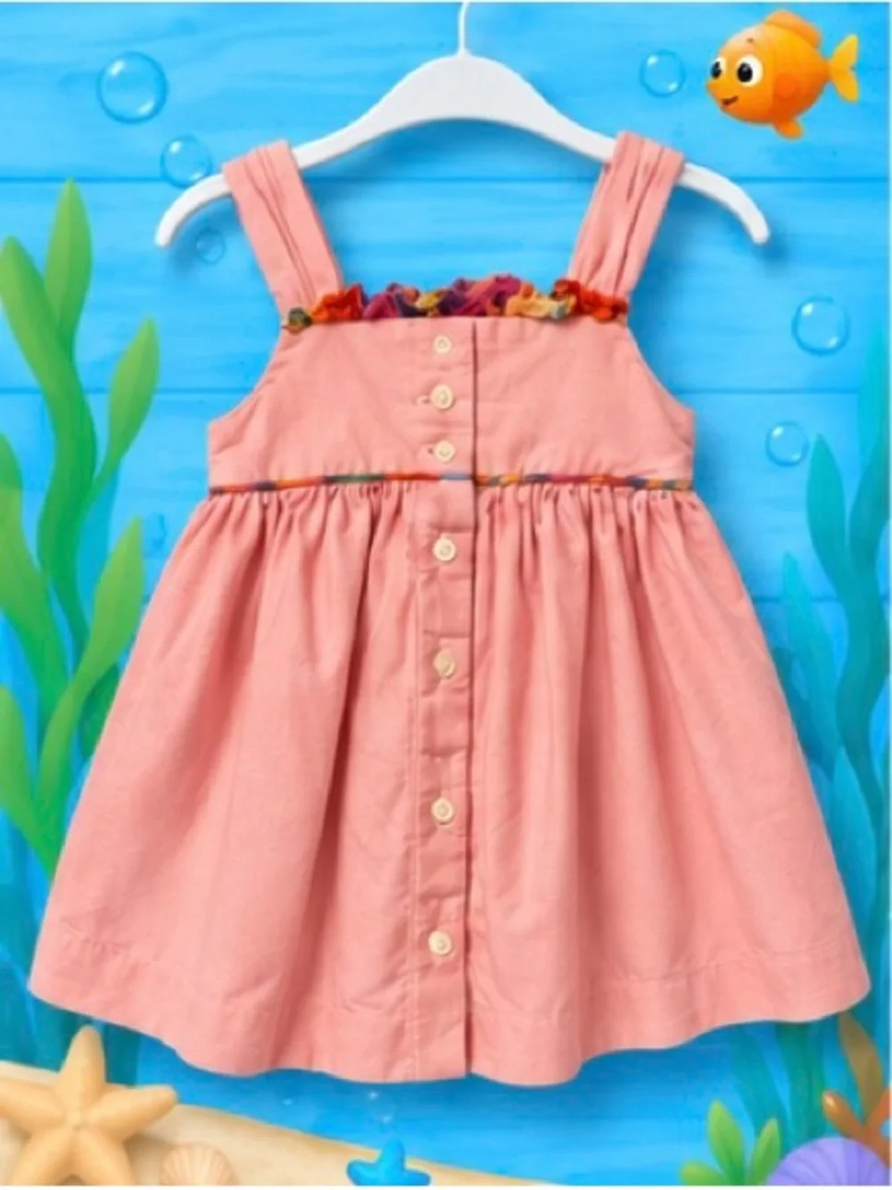 Ralph Lauren Baby Girl Pink Pinafore Dress 6M | Baby Fish Mouth Curated 🐟